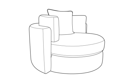 Lucas Swivel Chair line drawing