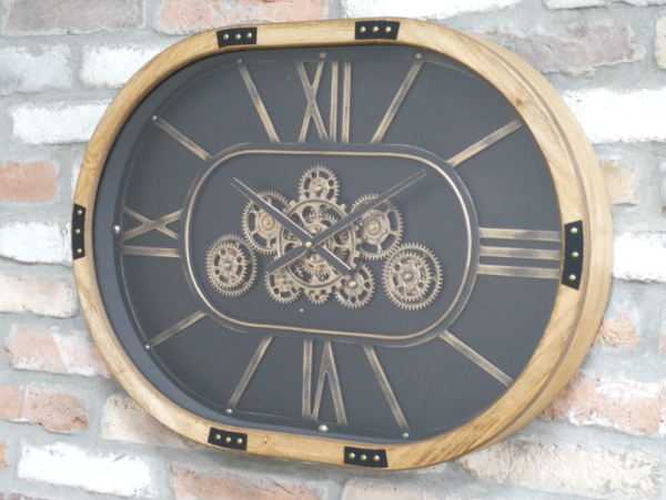 Oval Clock with Cogs
