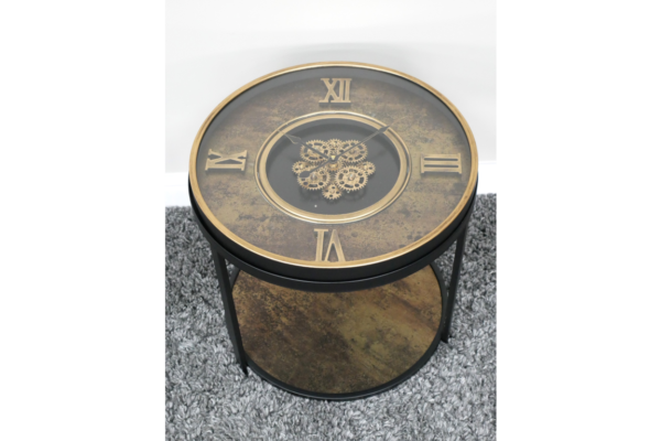 Industrial Cog Clock Side Table