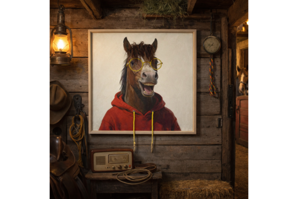 Horse In A Red Hoodie