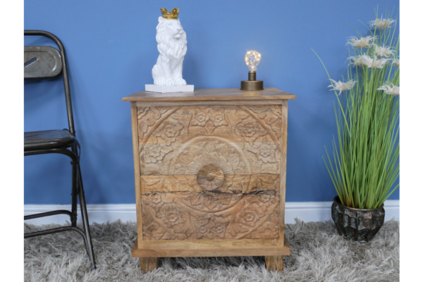 Carved Bedside Cabinet