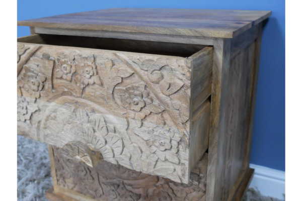 Carved Bedside Cabinet