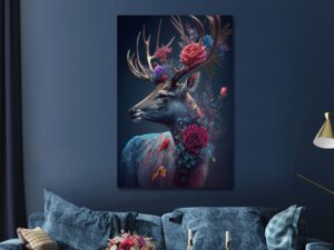 Flower Deer Wall Art