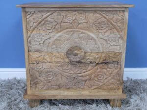 Carved Bedside Cabinet