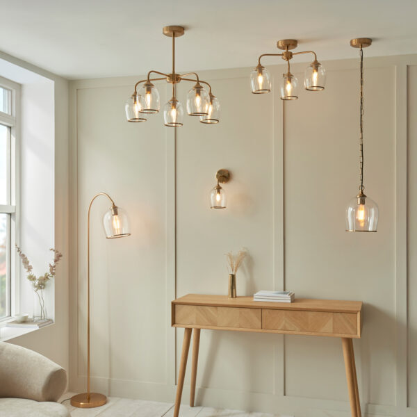 Ashcroft Floor Light Brushed Aged Brass