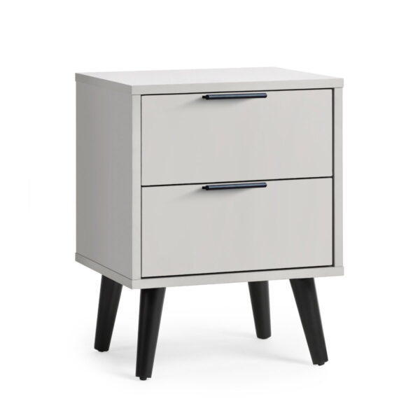 Alba 2 Drawer Bedside - Walnut/Black
