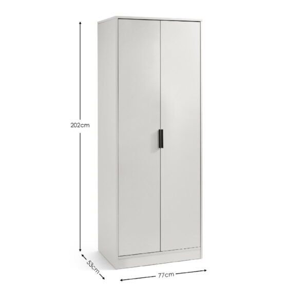Alba 2 Door Wardrobe - Walnut/Black