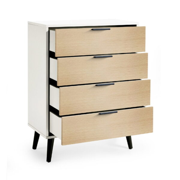 Alba 4 Drawer Chest - White/Oak