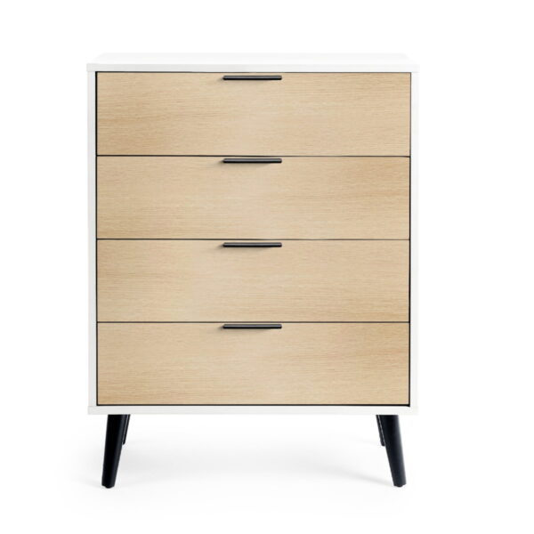 Alba 4 Drawer Chest - Walnut/Black