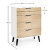 Alba 4 Drawer Chest - Walnut/Black