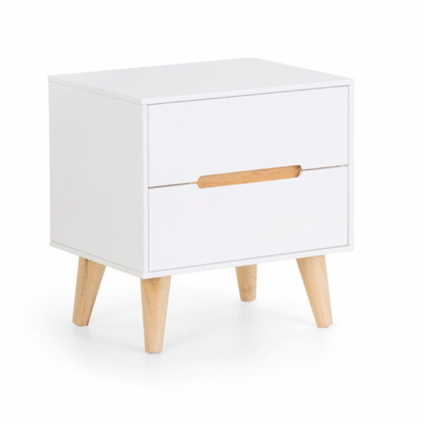 Alicia 2 Drawer Bedside - White