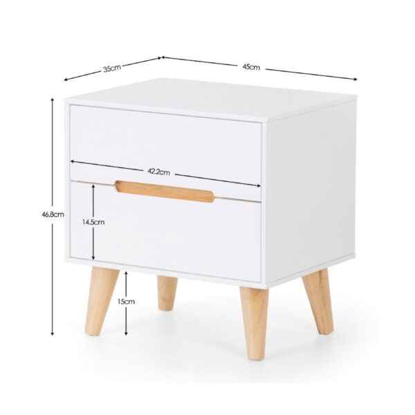 Alicia 2 Drawer Bedside - Anthracite