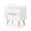 Alicia 2 Drawer Bedside - White