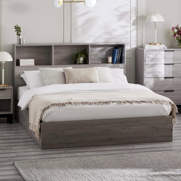 Bali Ottoman Storage Bed - Grey Oak