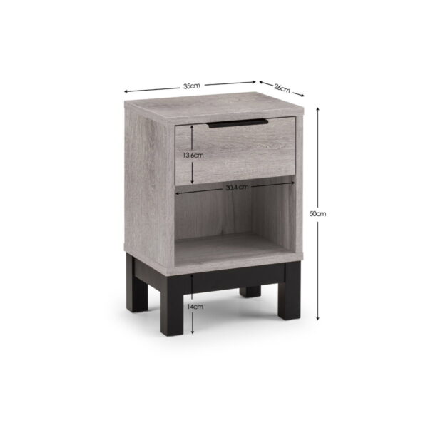 Bali 1 Drawer Bedside - Oak