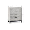 Bali 4 Drawer Chest - Grey Oak