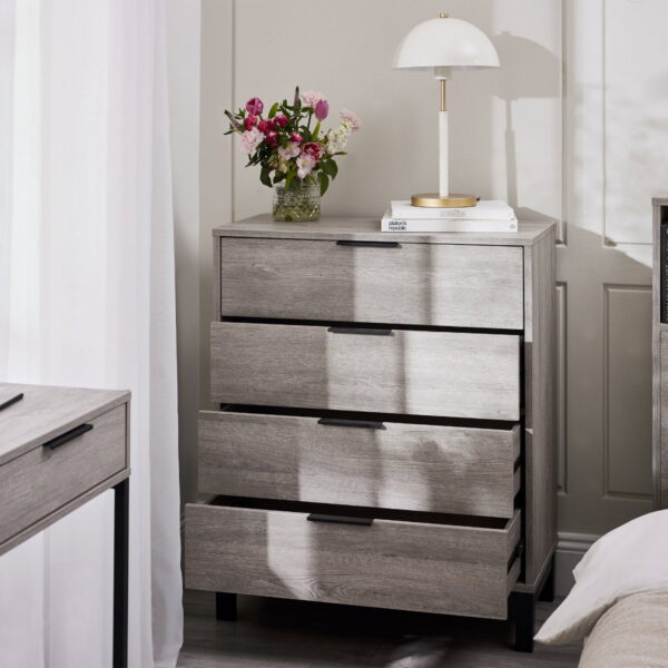 Bali 4 Drawer Chest - Grey Oak