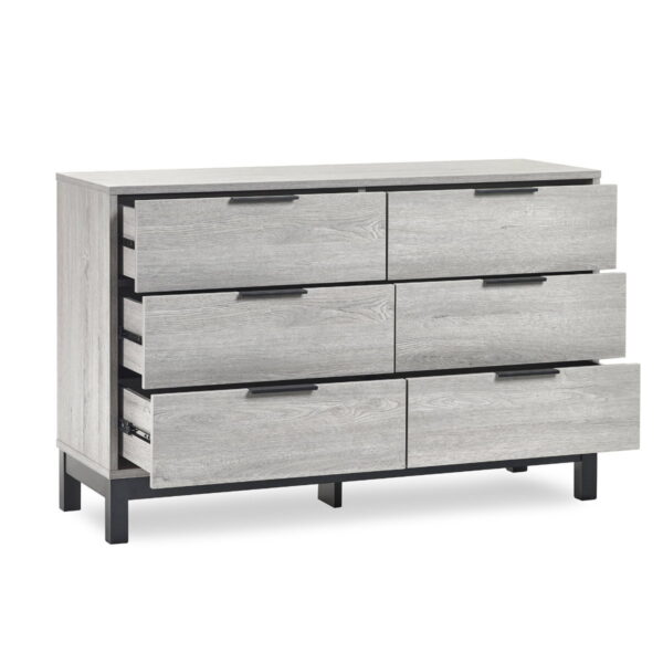 Bali 6 Drawer Wide Chest - Grey Oak