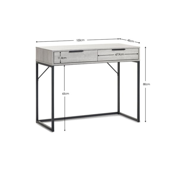 Bali 2 Drawer Dressing Table/Desk - Grey Oak