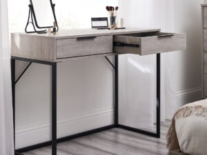 Bali 2 Drawer Dressing Table/Desk - Grey Oak
