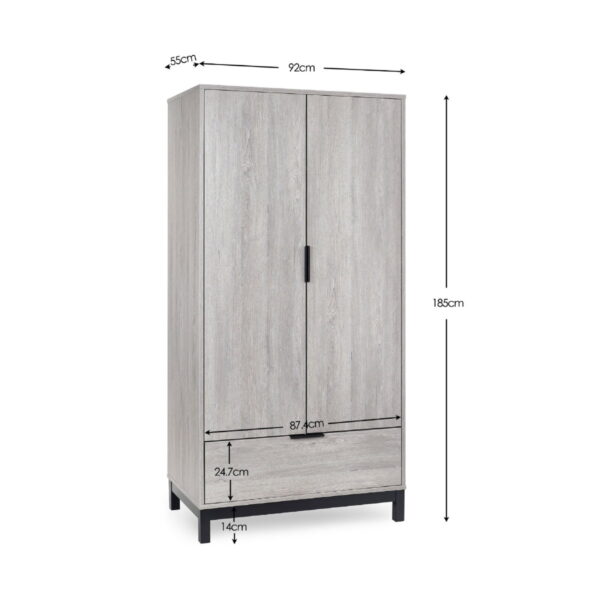 BAL106-12_1200x1200.jpg Bali 2 Door 1 Drawer Wardrobe - Grey Oak