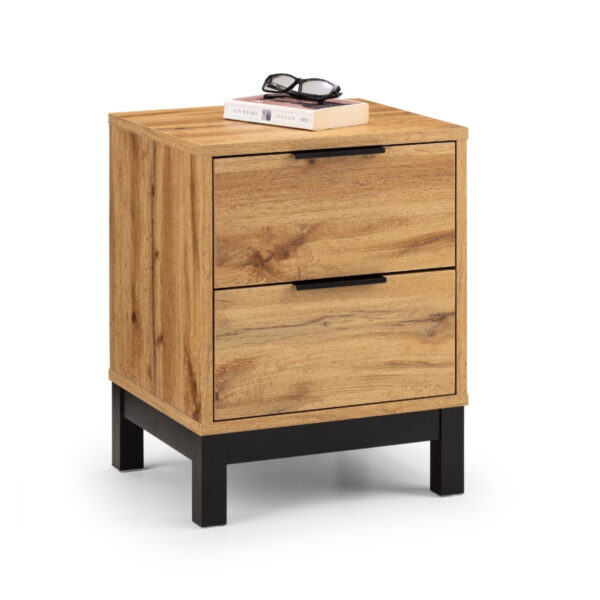 Bali 2 Drawer Bedside - Grey Oak