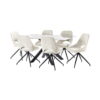 Bradley White Marble Dining Table