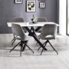 Bradley White Marble Dining Table