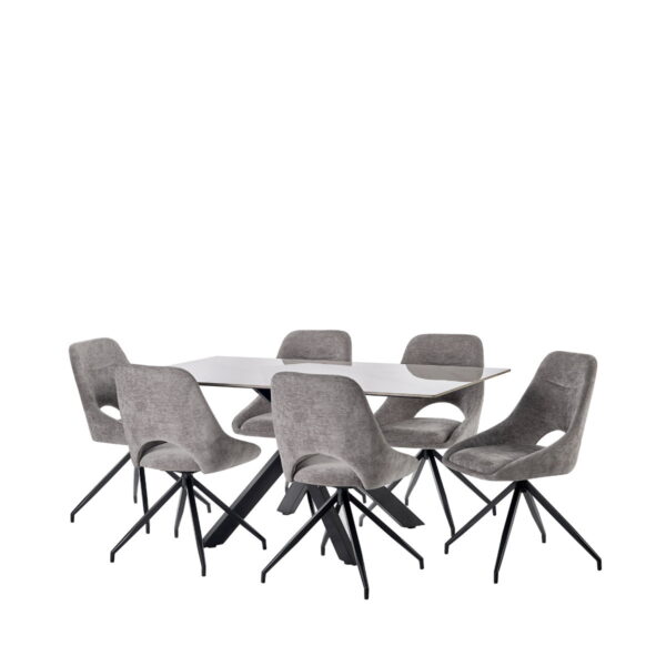 Bradley White Marble Dining Table