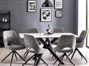 Bradley White Marble Dining Table