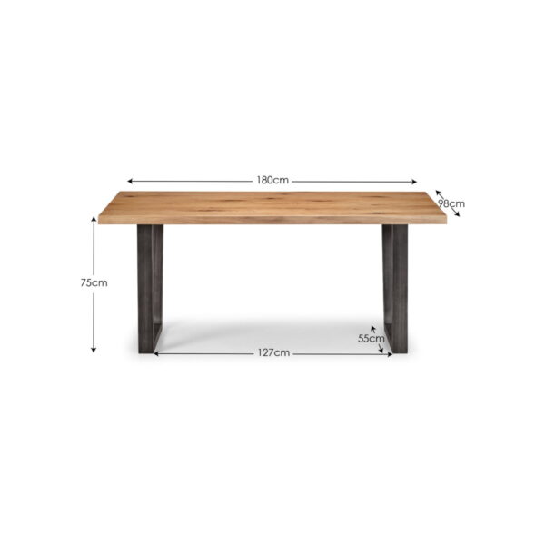 Brooklyn Dining Table - Dark Oak / Gunmetal