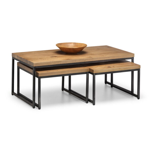 Brooklyn Nesting Coffee Tables - Dark Oak/Gunmetal