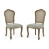 Set of 2 Camille Rattan Dining Chairs