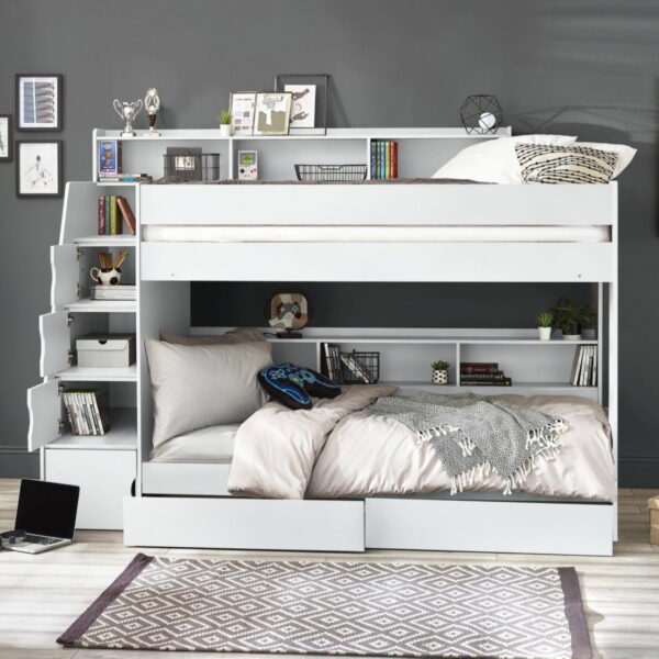 Camelot Staircase Bunk - All White