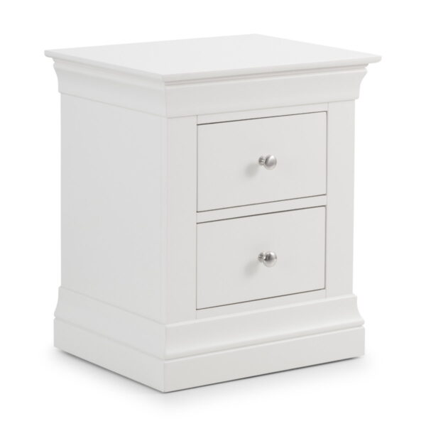 Clermont 2 Drawer Bedside - Light Grey