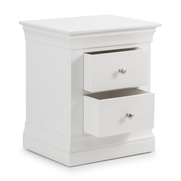 Clermont 2 Drawer Bedside - Light Grey