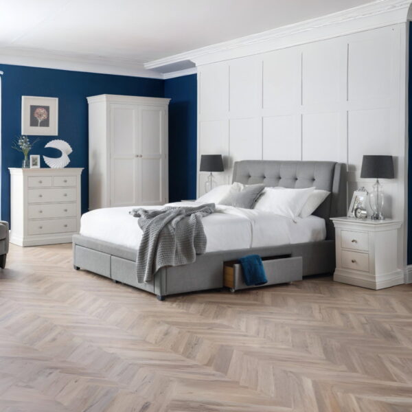 Clermont 2 Drawer Bedside - Light Grey