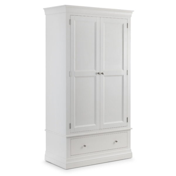 Clermont 2 Door 1 Drawer Wardrobe - White