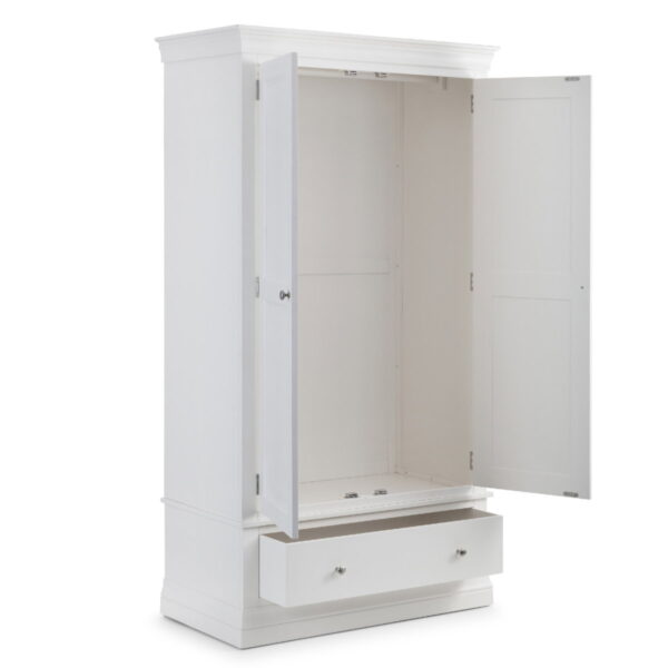 Clermont 2 Door 1 Drawer Wardrobe - Light Grey
