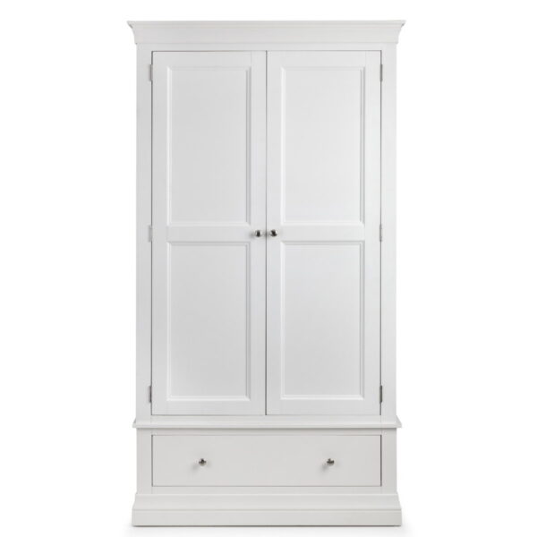 Clermont 2 Door 1 Drawer Wardrobe - Light Grey