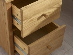 Coxmoor 2 Drawer Bedside - Ivory & Oak