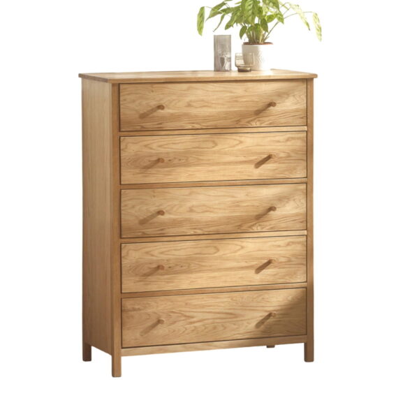 Coxmoor 5 Drawer Wide Chest - Ivory & Oak