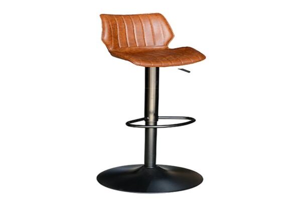 Alfa Gas Lift Bar Stool Vegan Leather Tan SET OF 2