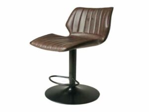 Alfa Gas Lift Bar Stool Vegan Leather Chestnut SET OF 2