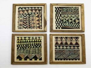 Rustic Frame Nativa Tribal Print Set of 4