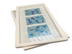 DF-BB-ART345-B-featured Tall Sea Glass Shadow Box - Blue