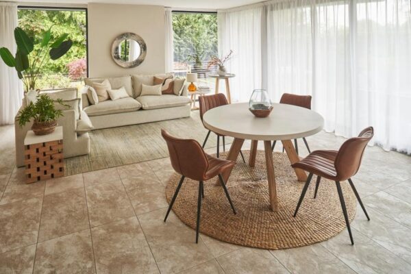 Round White Aspect Dining Table (chunky top)
