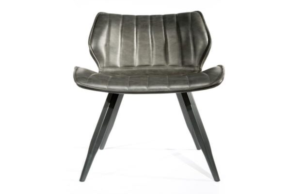 Alfa Bounce Dining Chair Vegan Leather Grey SET OF 2