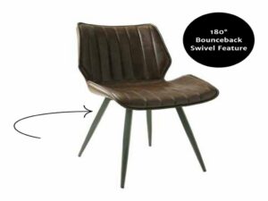 Alfa Bounce Dining Chair Vegan Chestnut SET OF 2