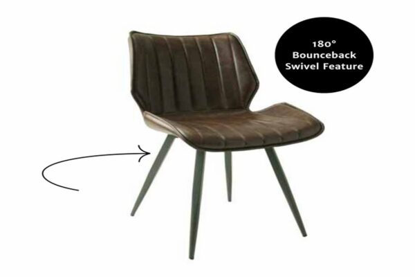 Alfa Bounce Dining Chair Vegan Chestnut SET OF 2